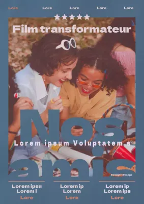 Promouvoir le film Friends dans un style rétro bleu marine