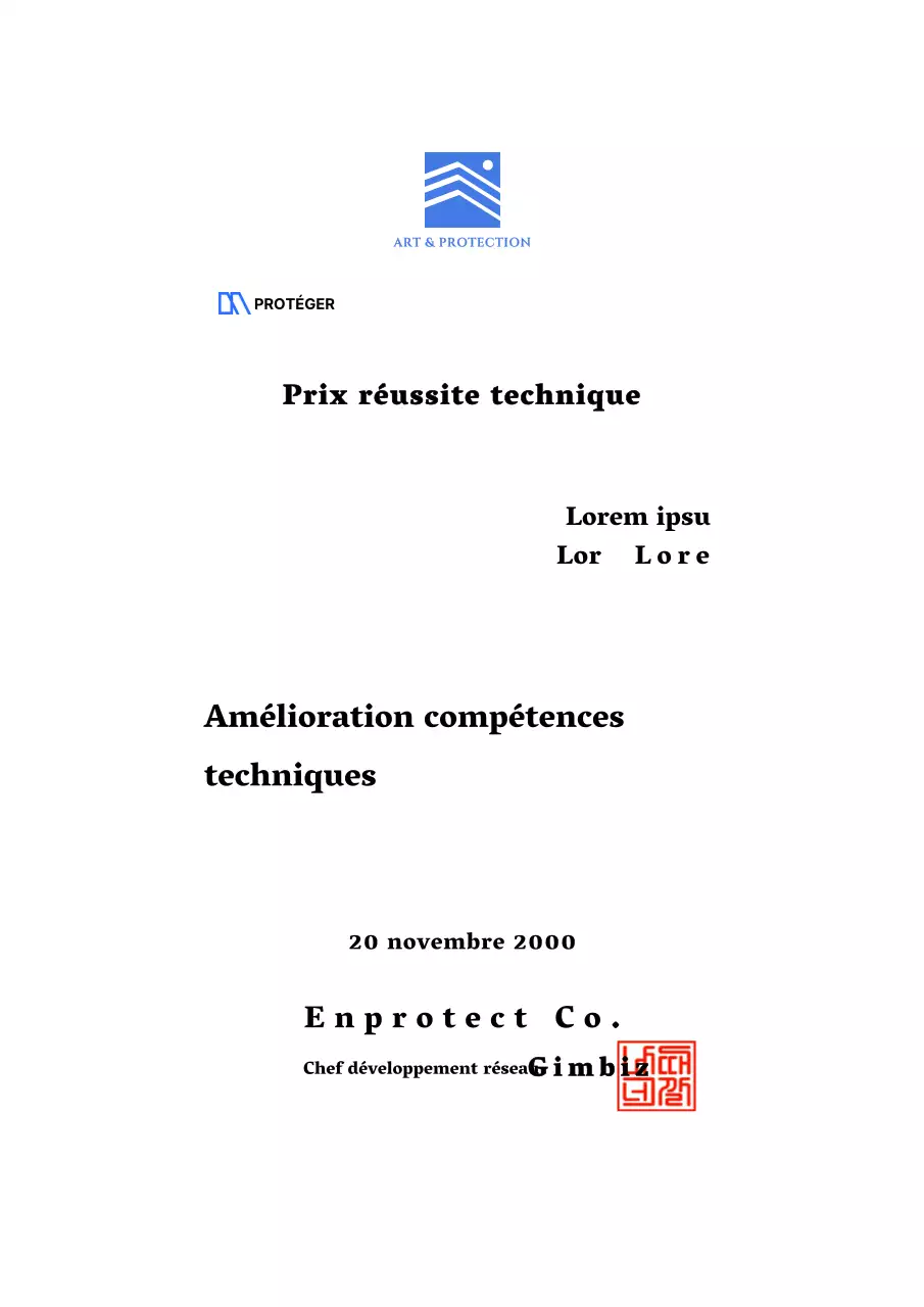 Conception d'un prix d'excellence technique avec logo