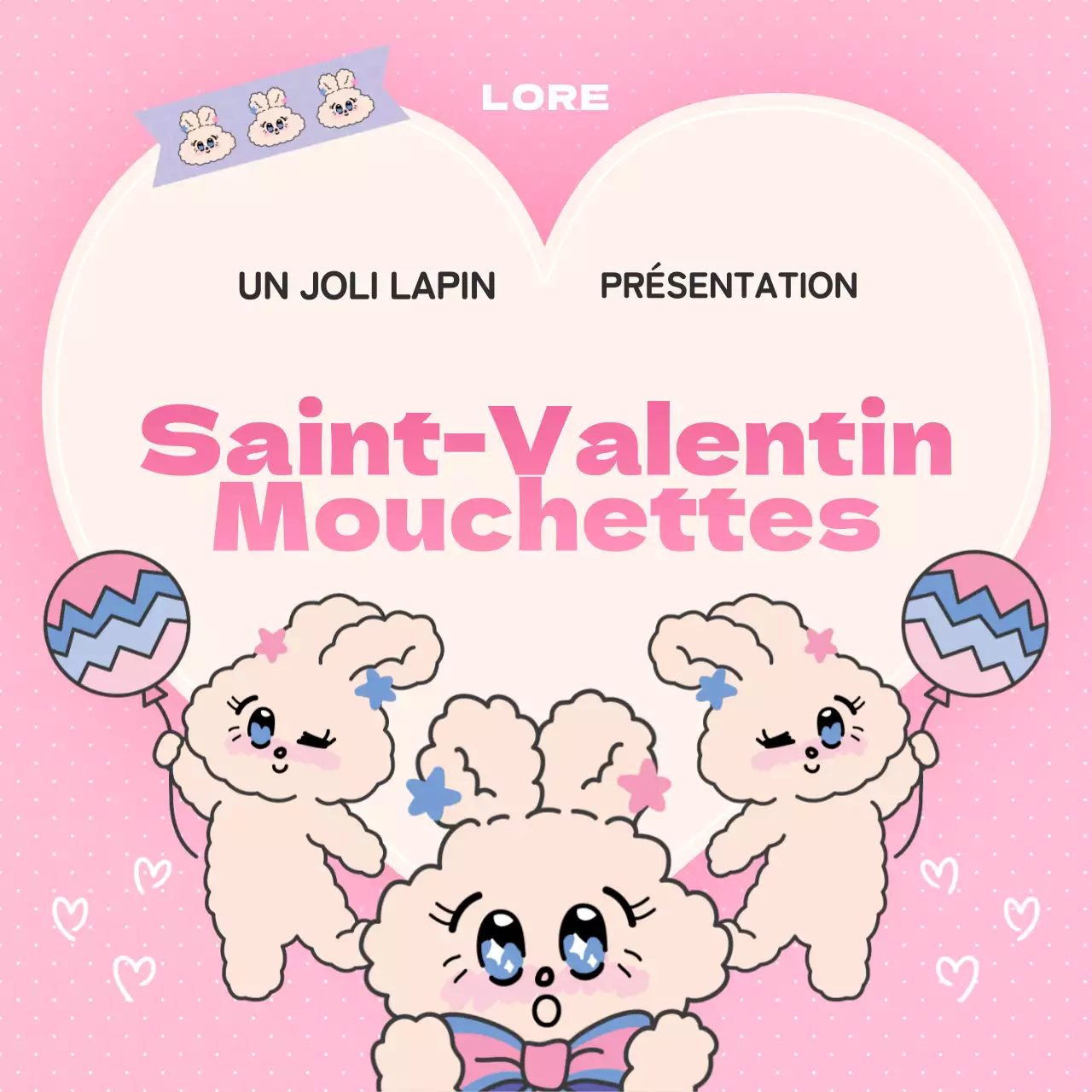 Une jolie publicité pour la Saint-Valentin en rose et bleu clair