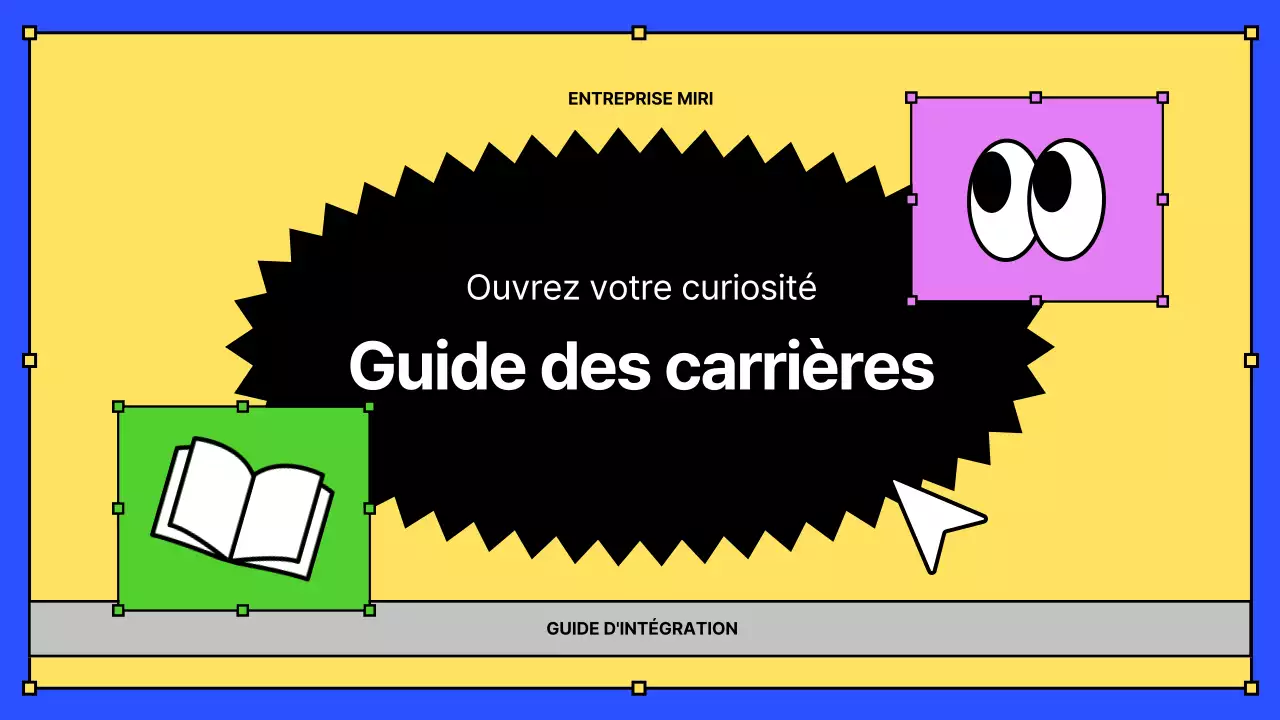 Matériel de formation des nouveaux embauchés en jaune et bleu Kitschy HR