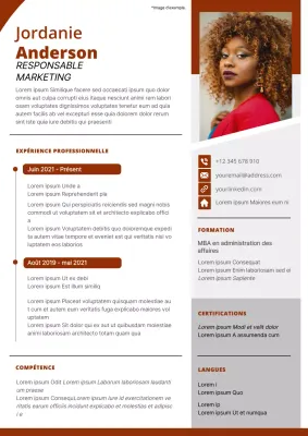 C.V. moderne de directeur du marketing, rouge et gris