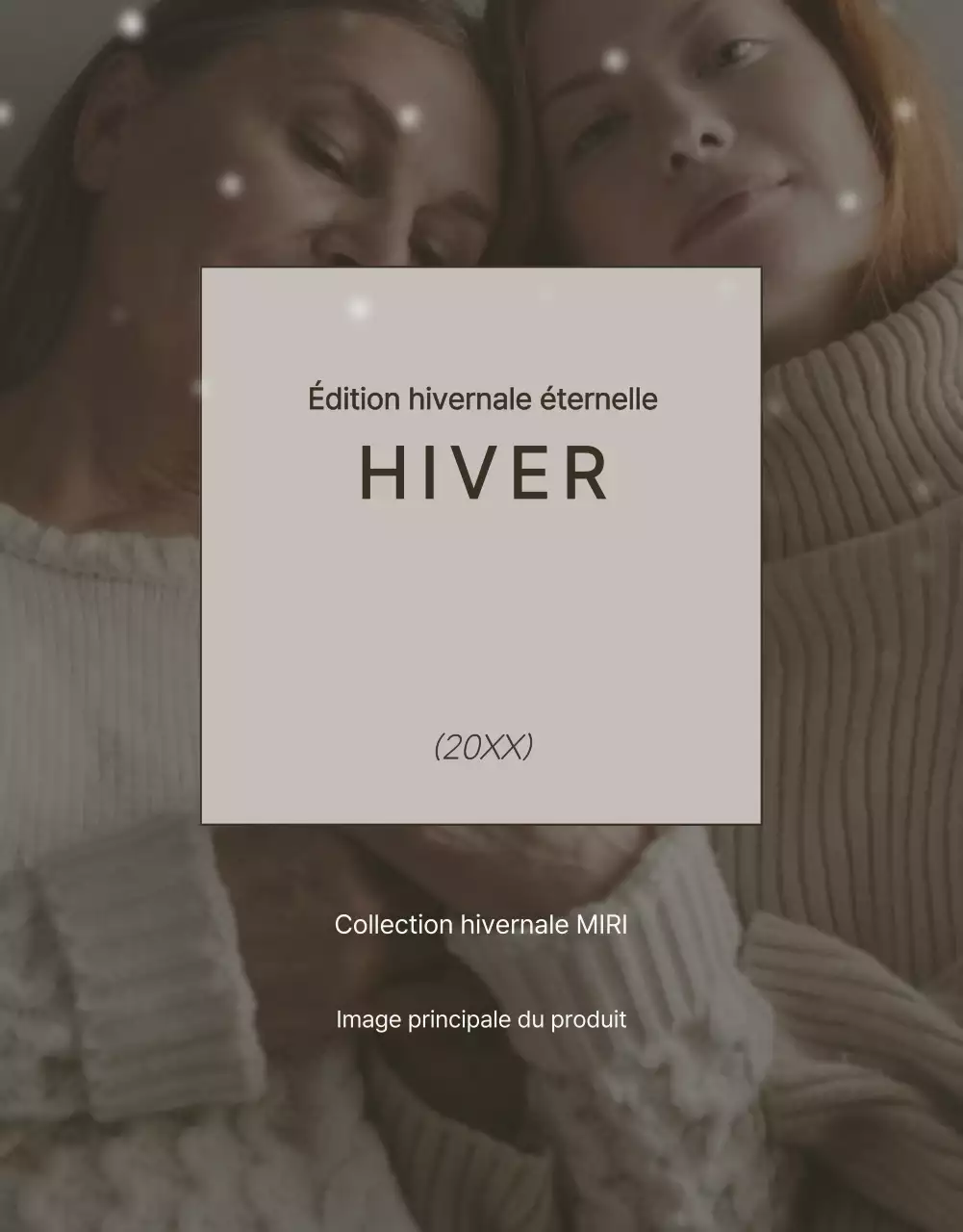 Publicité pour des tricots d'hiver modernes en beige et marron