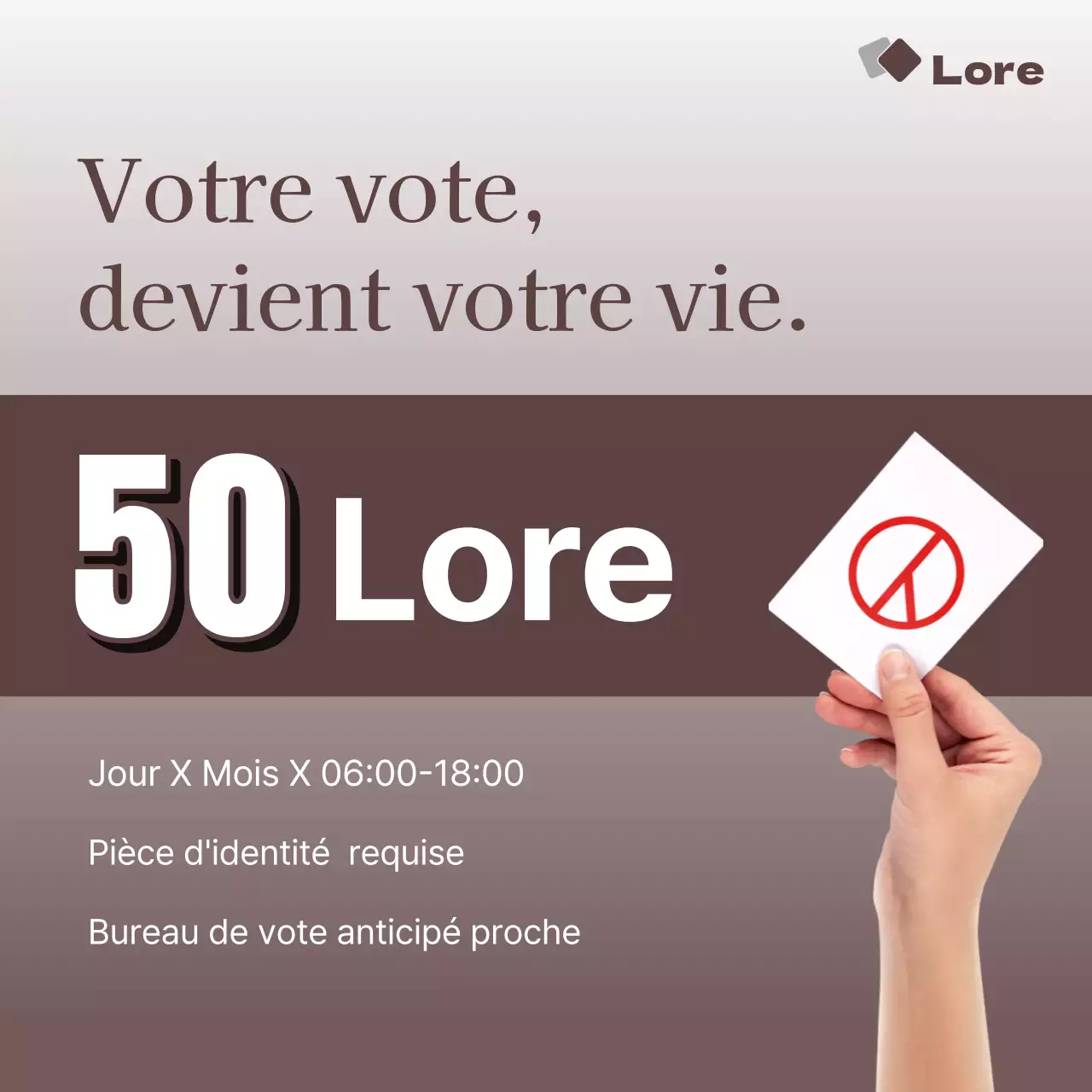 Promouvoir les candidats aux élections en brun et simple