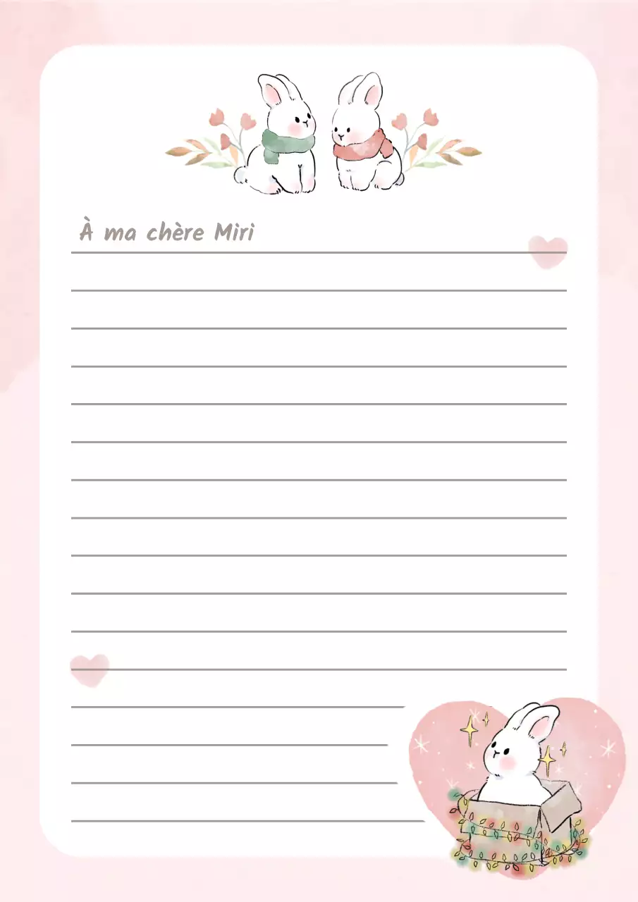 Mignonnes cartes de vœux en rose