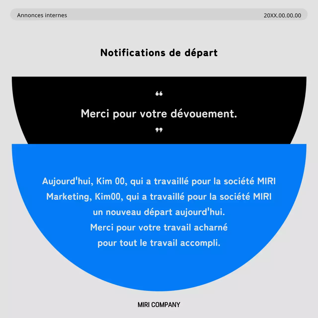 Promouvoir les questions internes avec un look minimaliste bleu et gris
