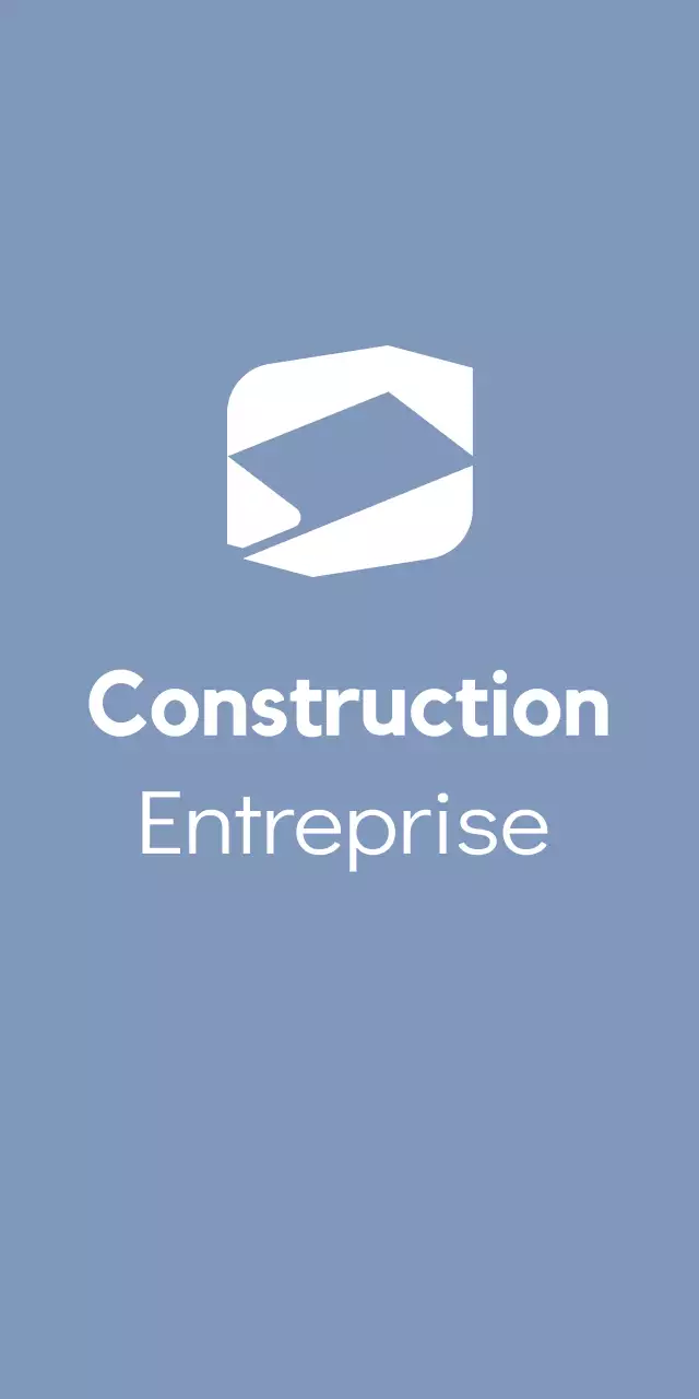 Logo d'entreprise avec des formes géométriques simples en blanc