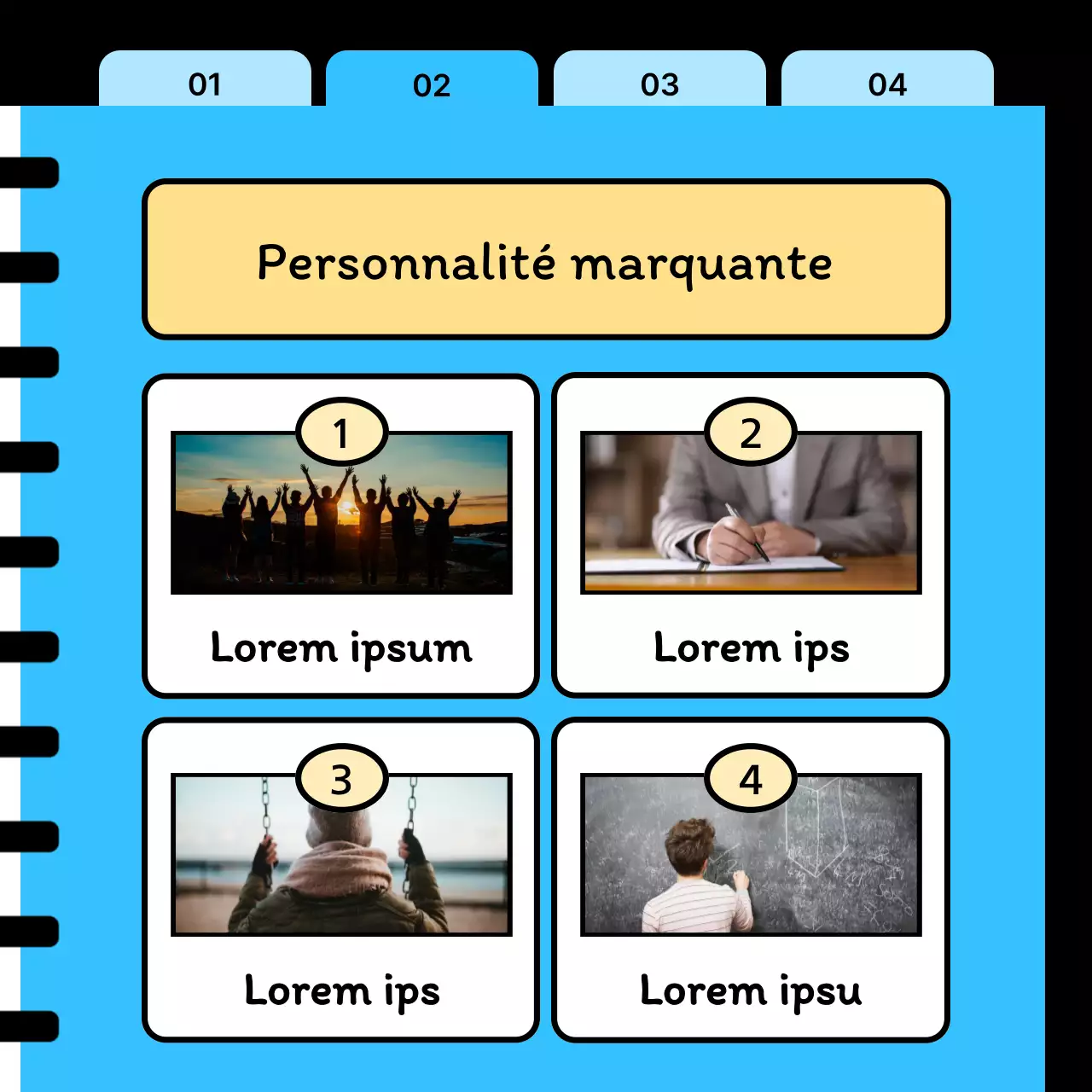 Une question-réponse kitsch en bleu ciel et jour de l'an