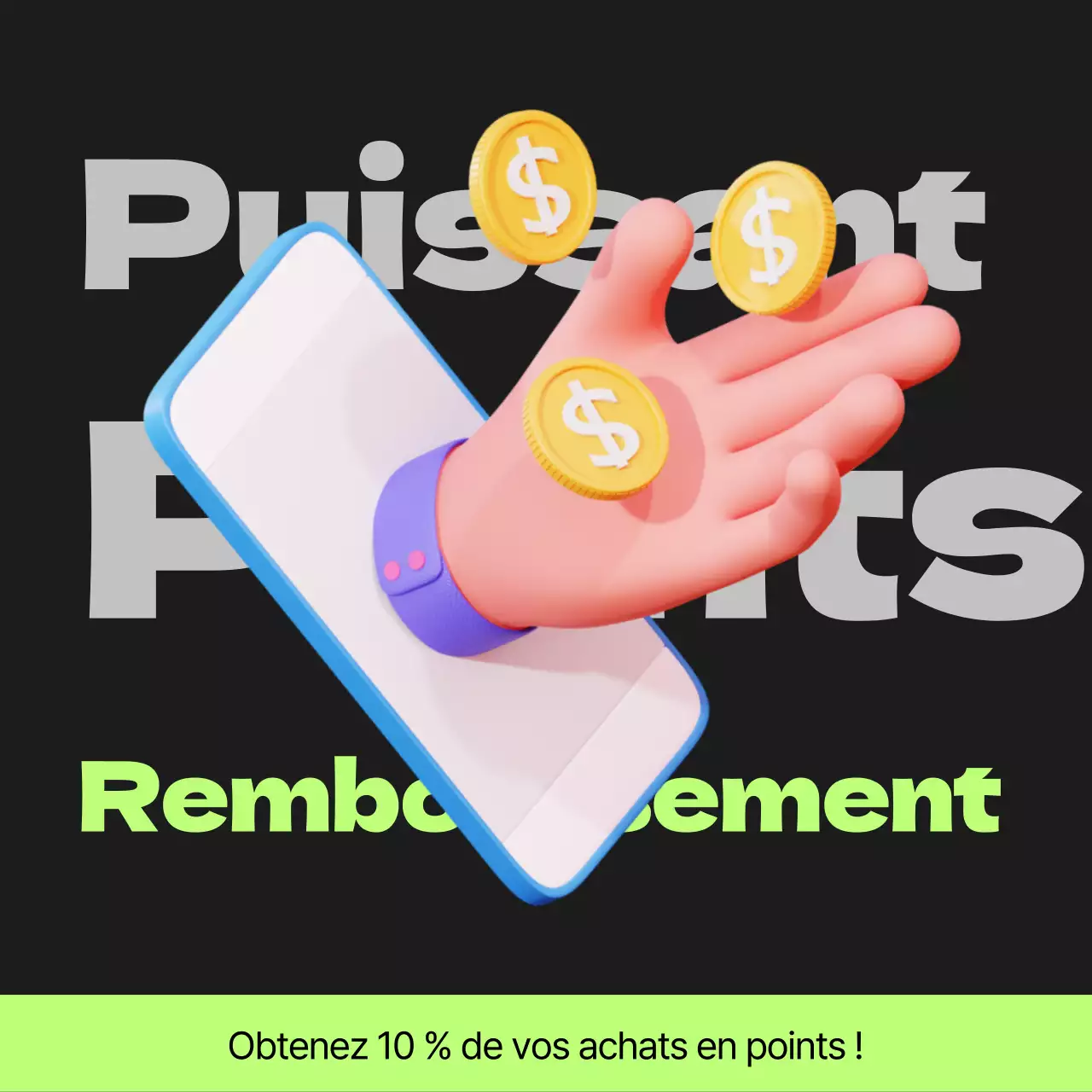 Poste de paiement des points Cyberpunk en noir et vert lime
