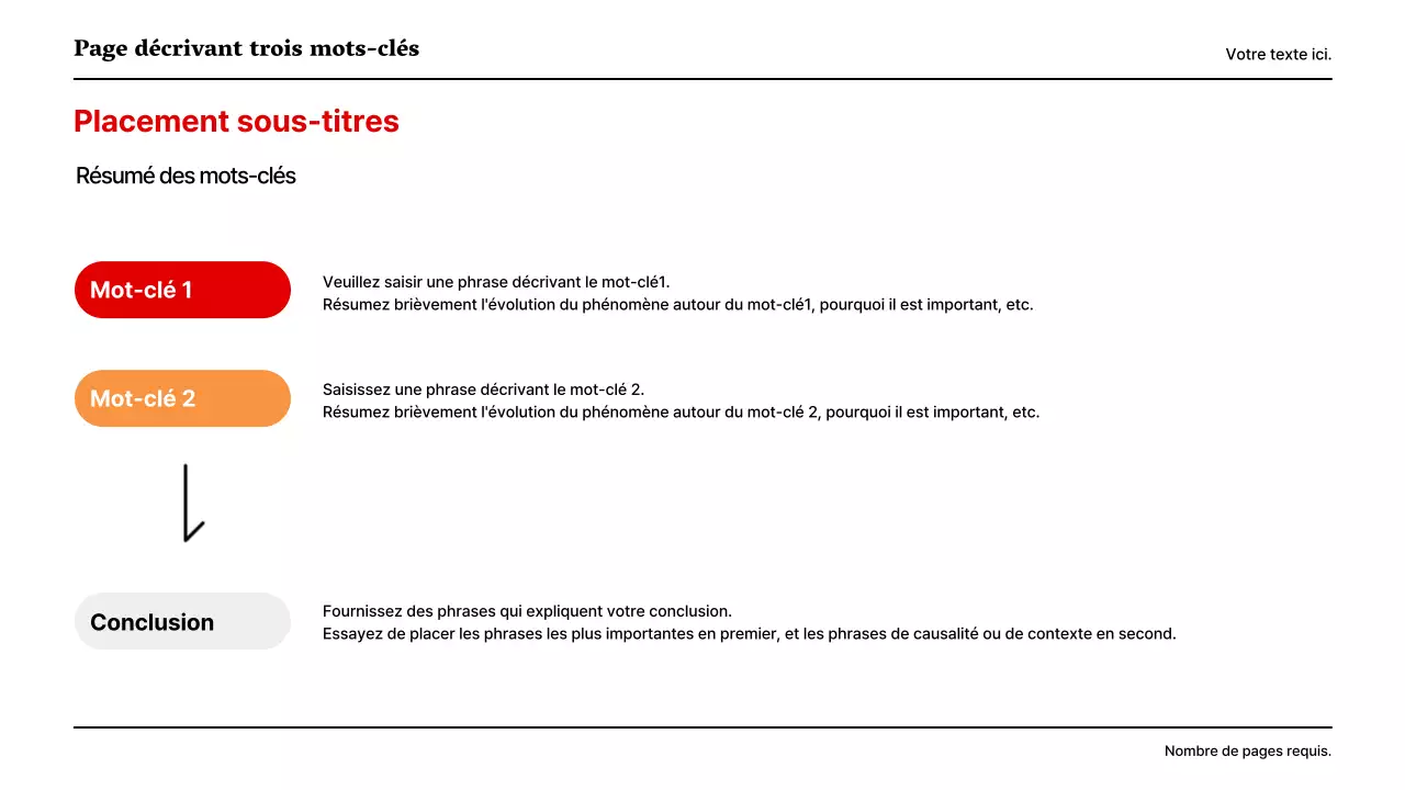 Une présentation de base en rouge et gris