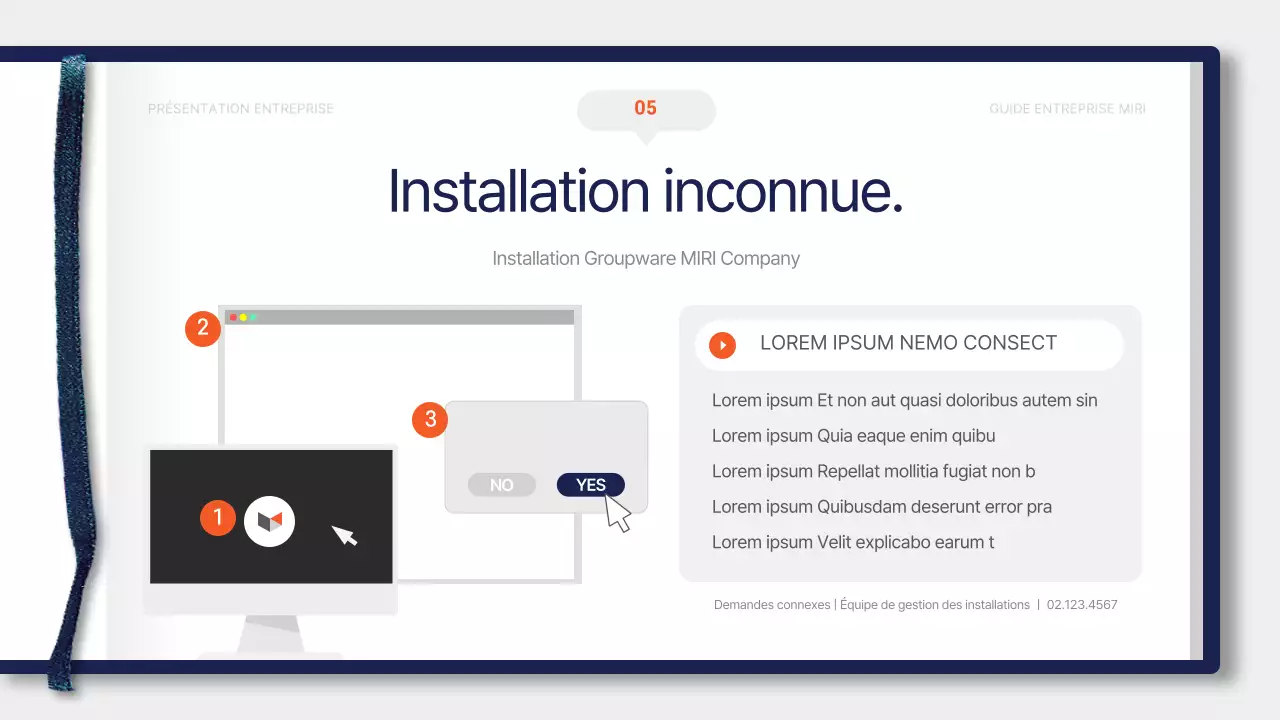 Matériel de formation simple, bleu et orange, pour le livret d'accueil des nouveaux embauchés