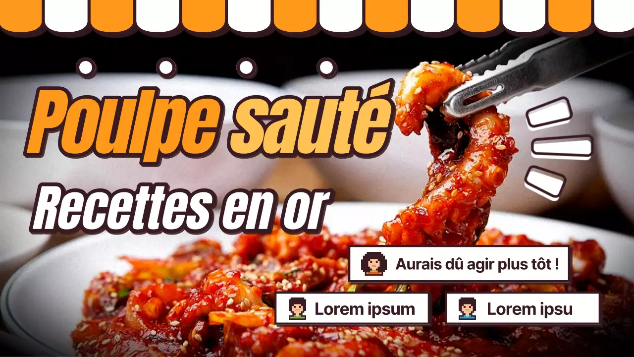 Recette de la parodie du poulpe sauté à l'orange et au marron