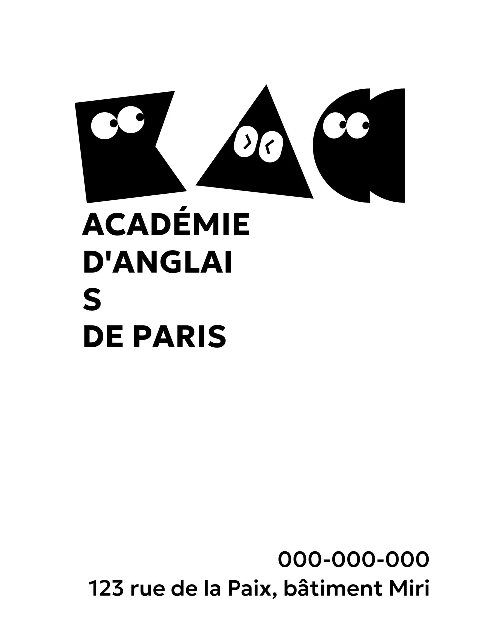 Une académie de langue anglaise avec un concept mignon mettant en scène des personnages de dessins animés