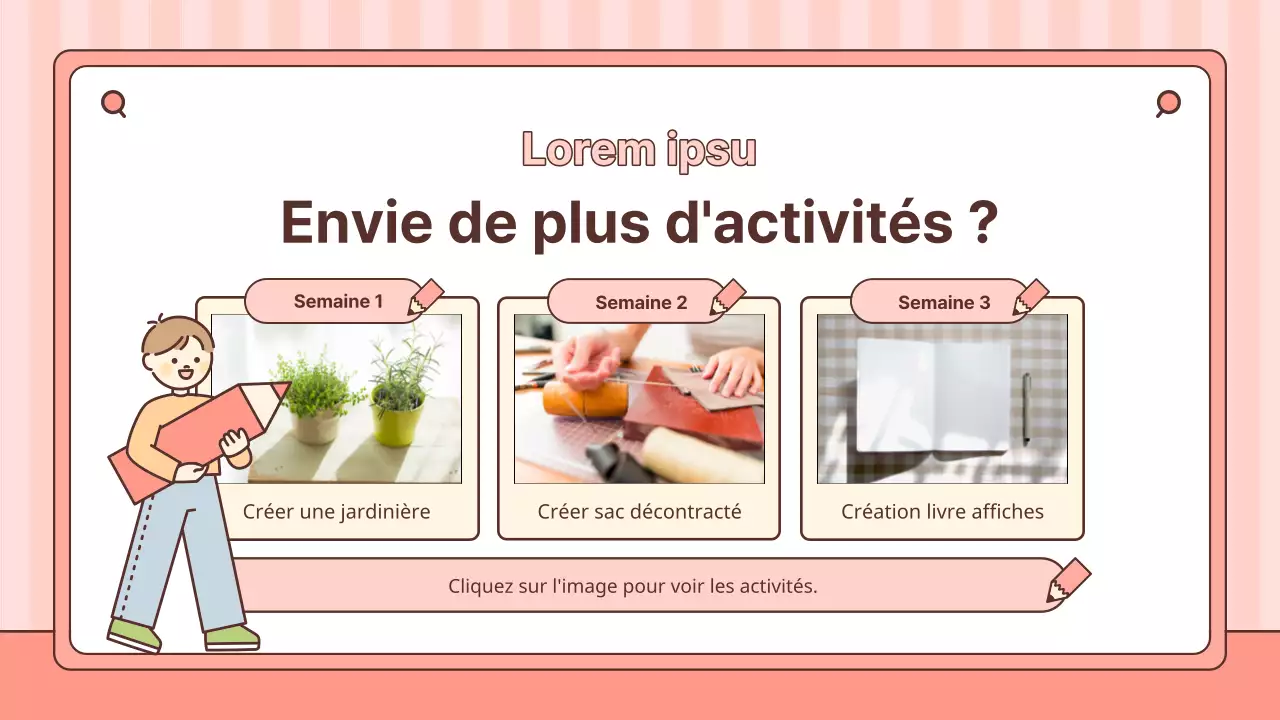 Centre rose et jaune Collection d'activités pour la classe post