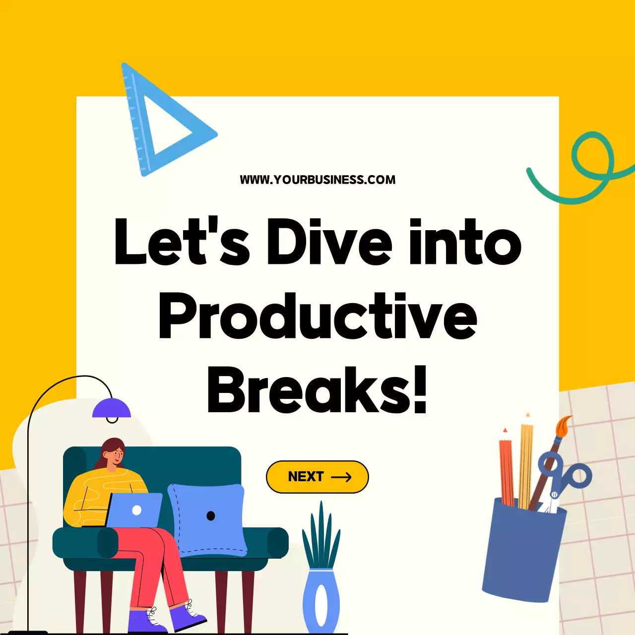 Yellow Modern Study Announcement Social Media Post