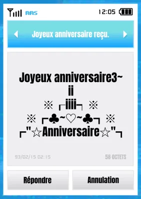 Textes de joyeux anniversaire dans une parodie de tweets bleu clair et gris