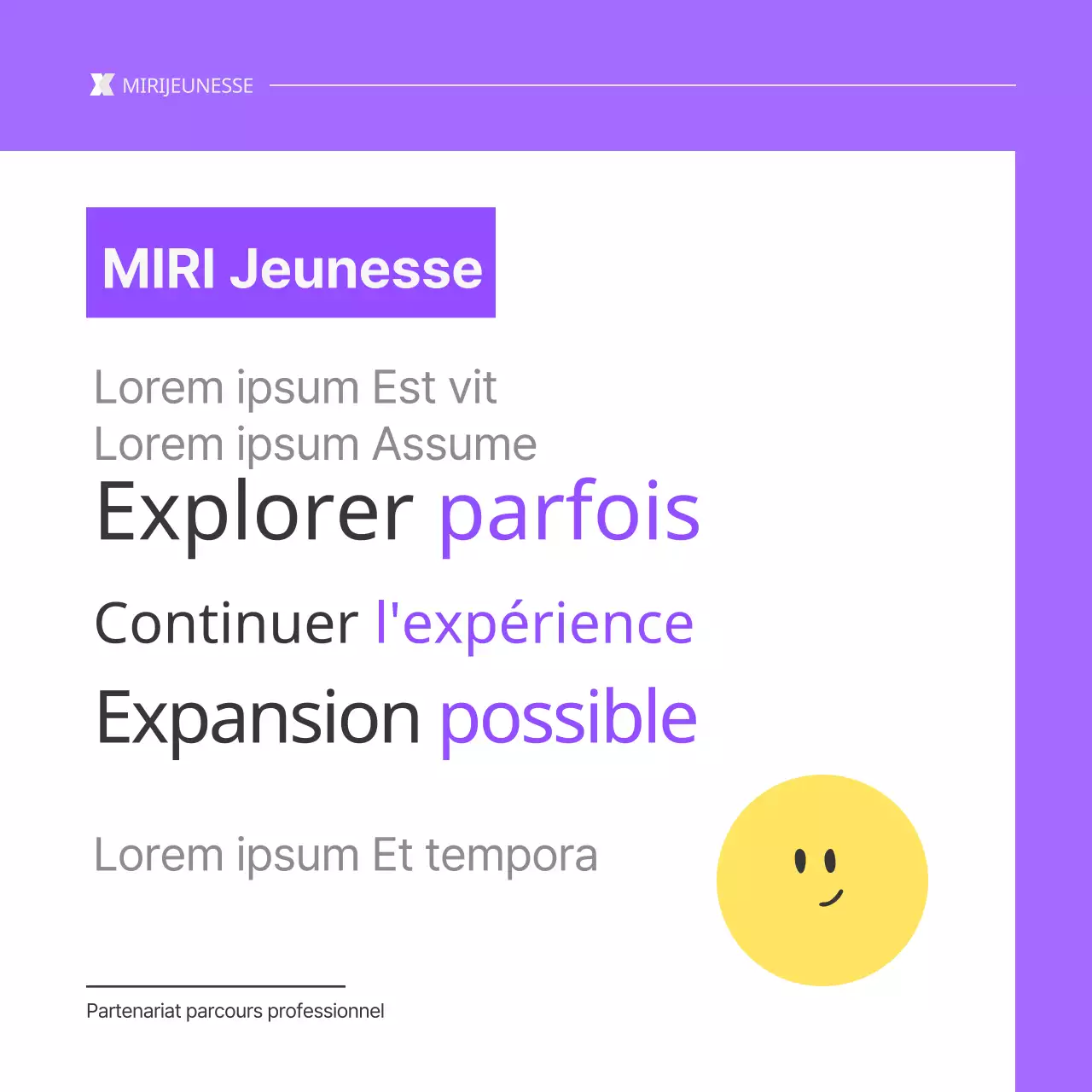 Un simple argumentaire de recrutement communautaire en violet et blanc