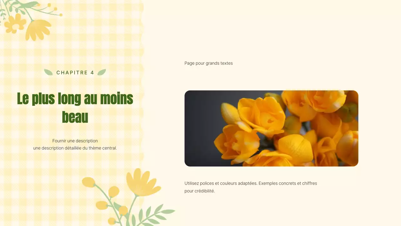 Planificateur jaune et joli fond floral