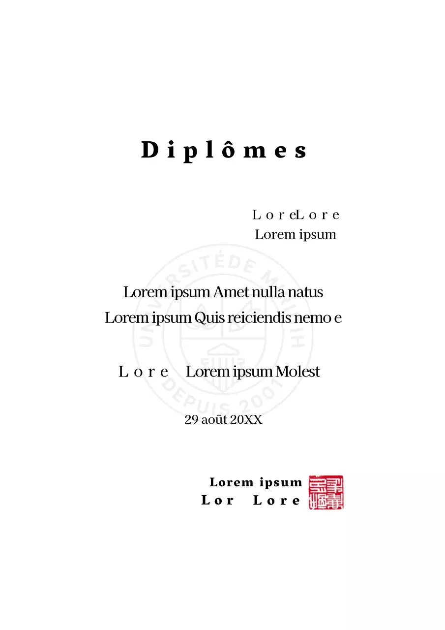 Diplômes universitaires avec un concept de forme simple