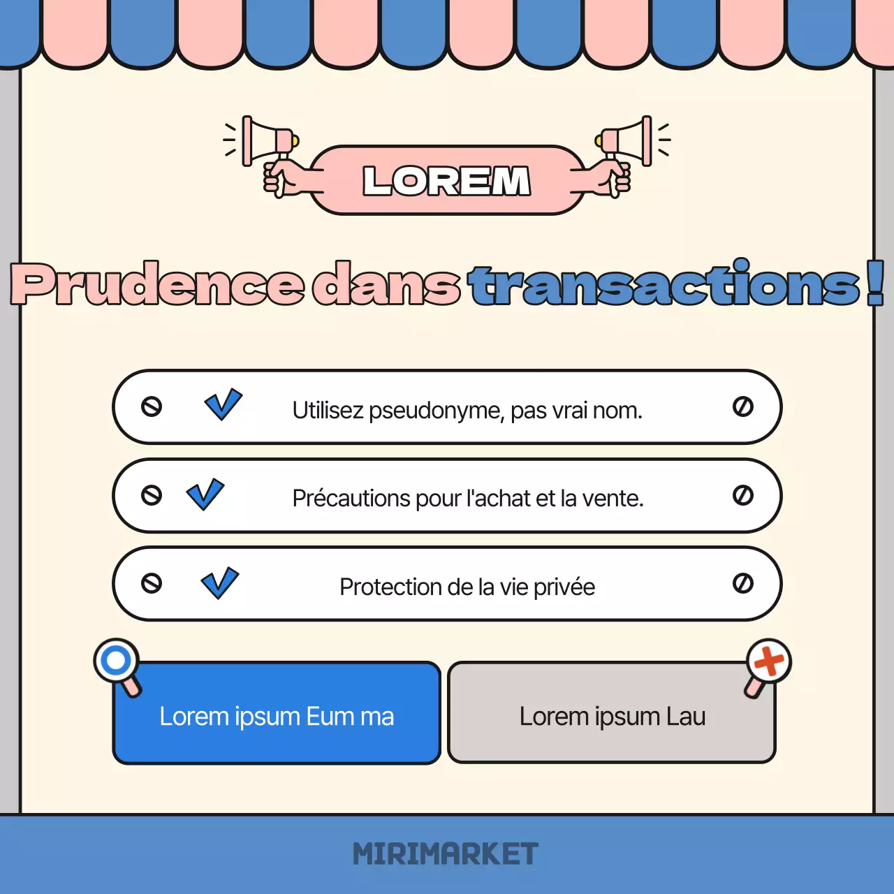Annonce du bazar bleu et rose