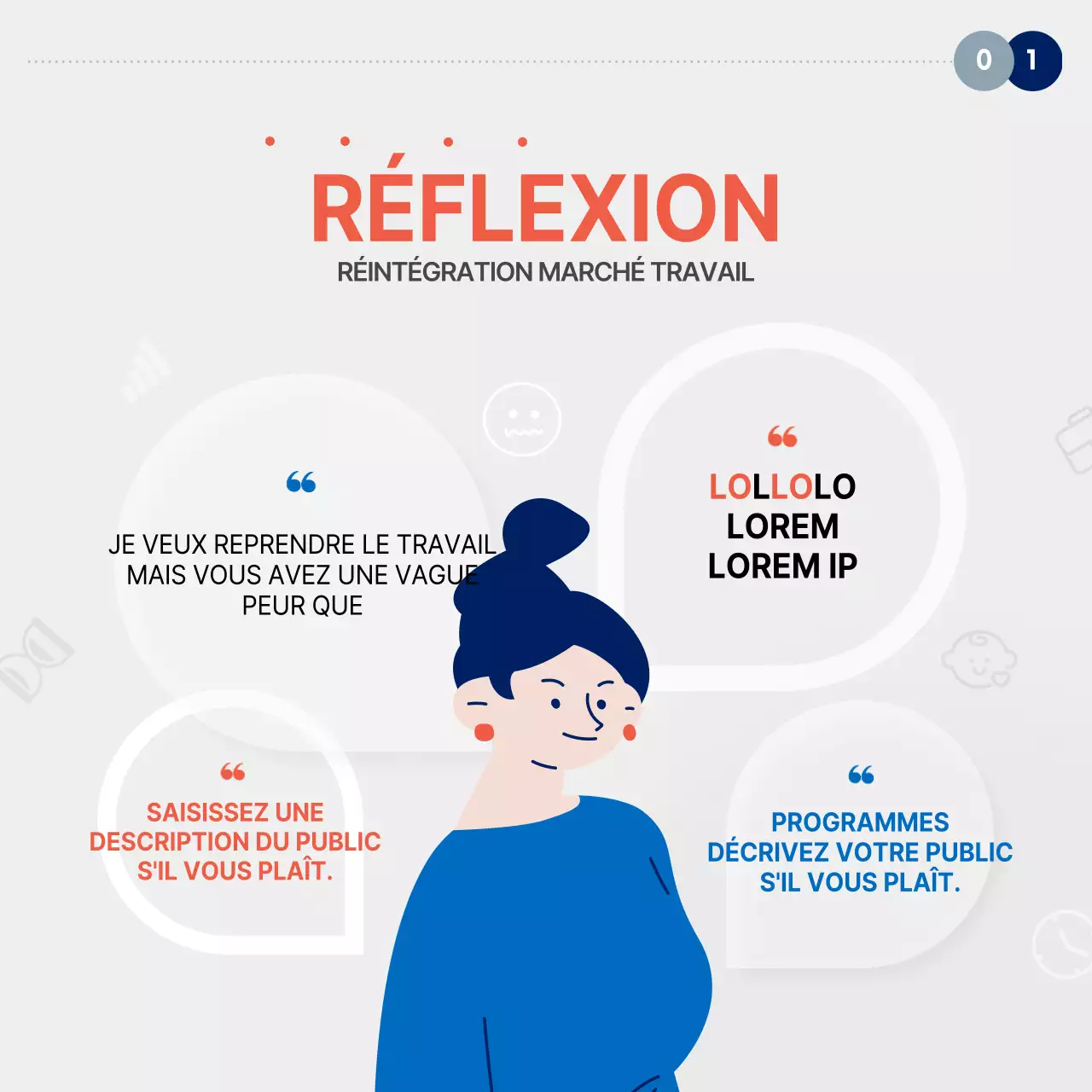 À propos du programme de soutien à l'emploi des femmes pour les carrières simples (rouge et bleu)