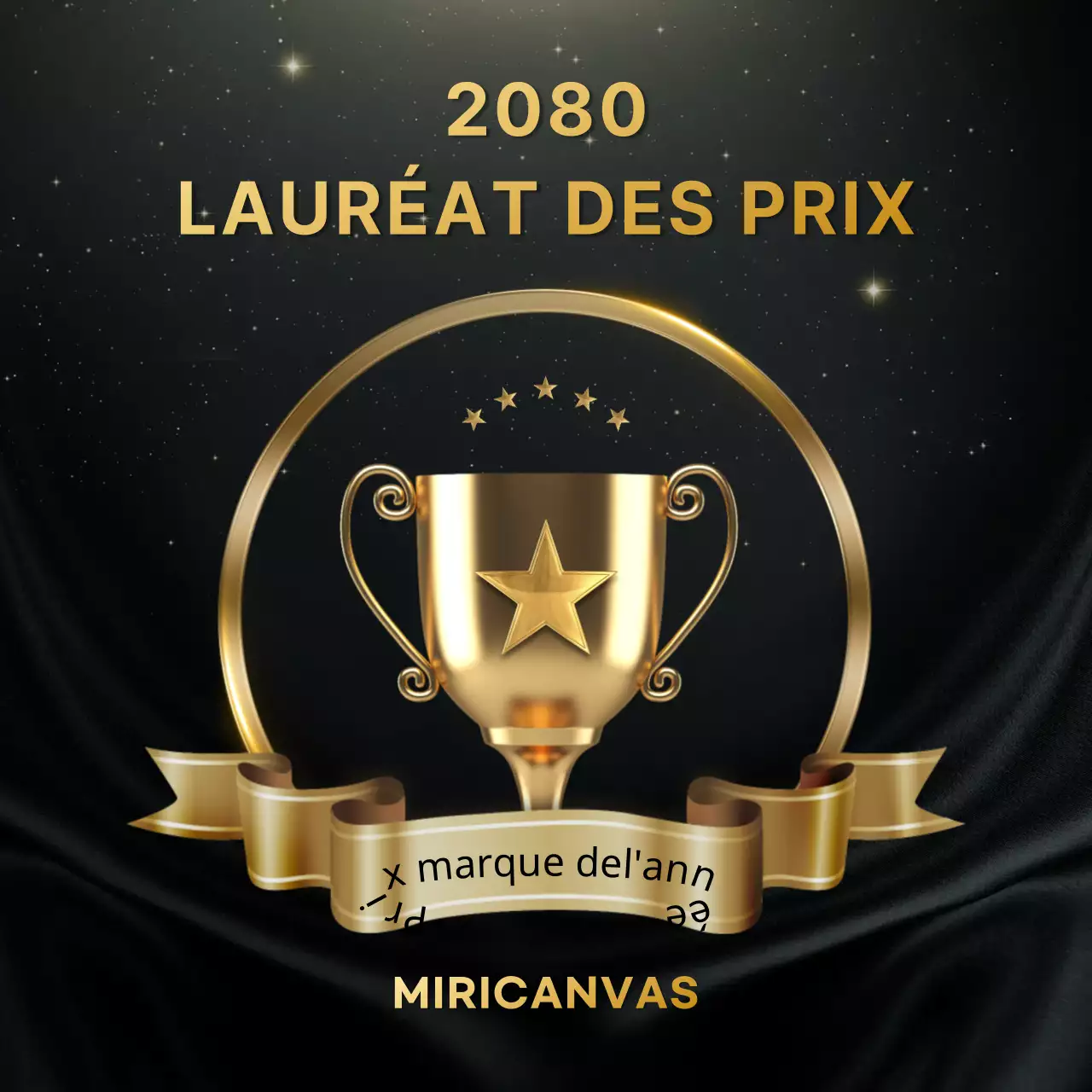 Prix de la marque de luxe noir et or de fin d'année : publicité ciblée