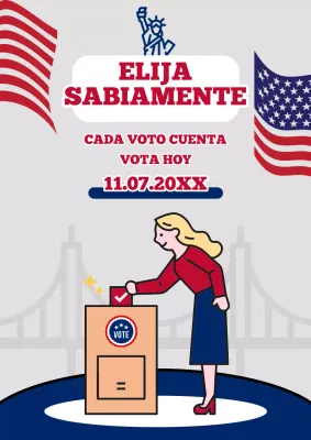 Anuncio sencillo gris y azul de la jornada electoral
