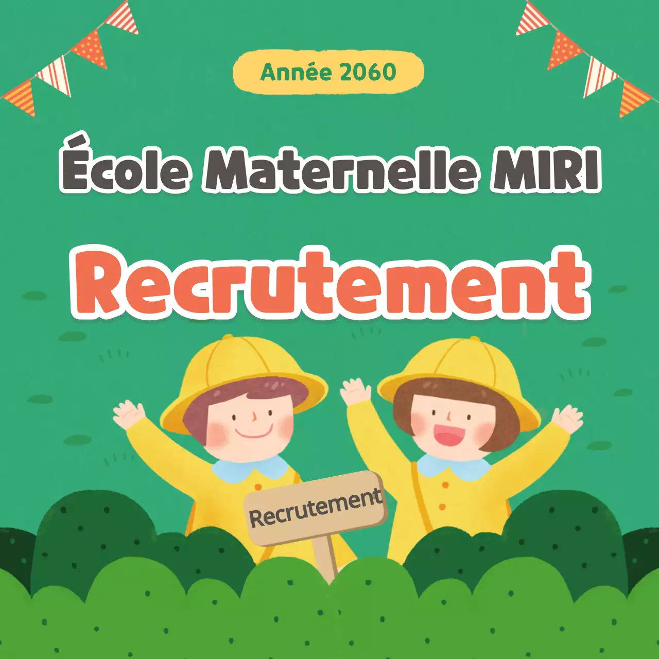 Petites annonces jardin d'enfants vert et jaune