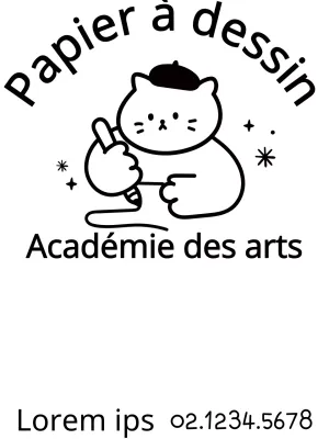 Promotion d'une école d'art avec des illustrations de chats mignons