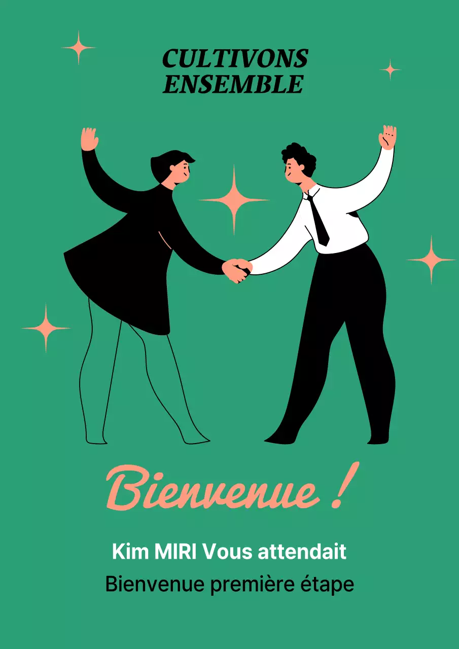 Un simple faire-part de bienvenue en vert et rose