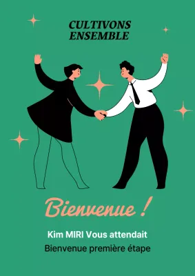 Un simple faire-part de bienvenue en vert et rose