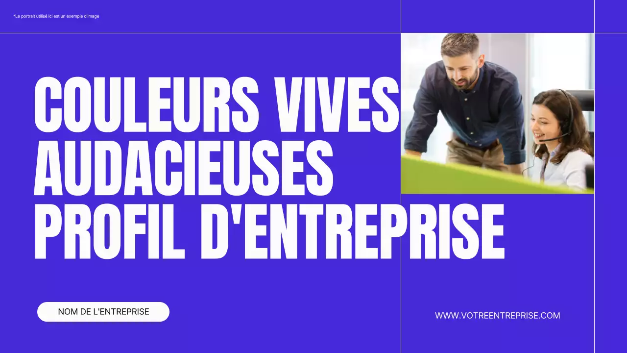 Matériel de profil d'entreprise moderne bleu et néon