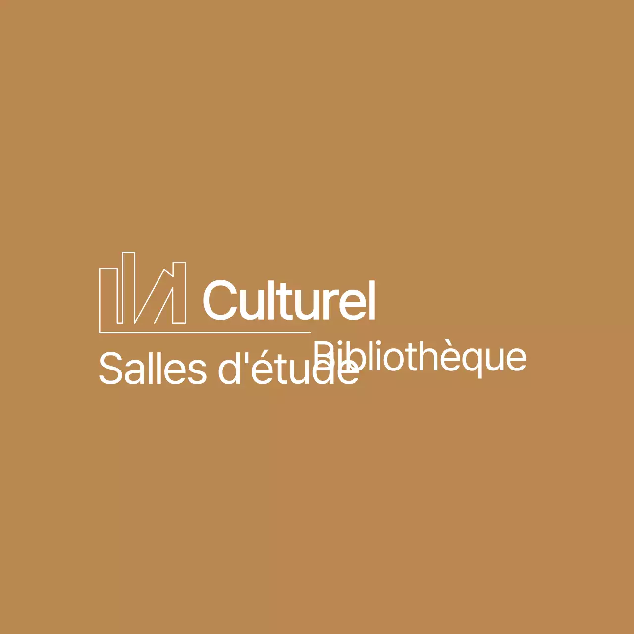 Illustration d'une salle de lecture simple et moderne logo en beige