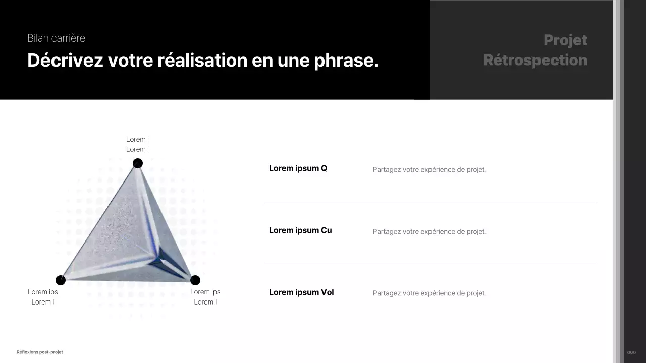 Portefeuille minimaliste en noir et blanc d'un spécialiste du marketing de carrière