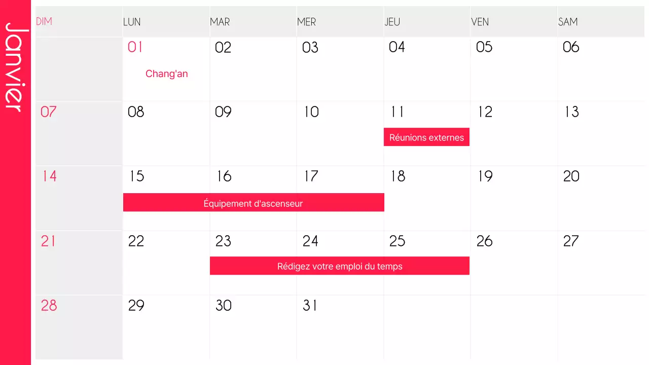 Un arc-en-ciel de calendriers tendance