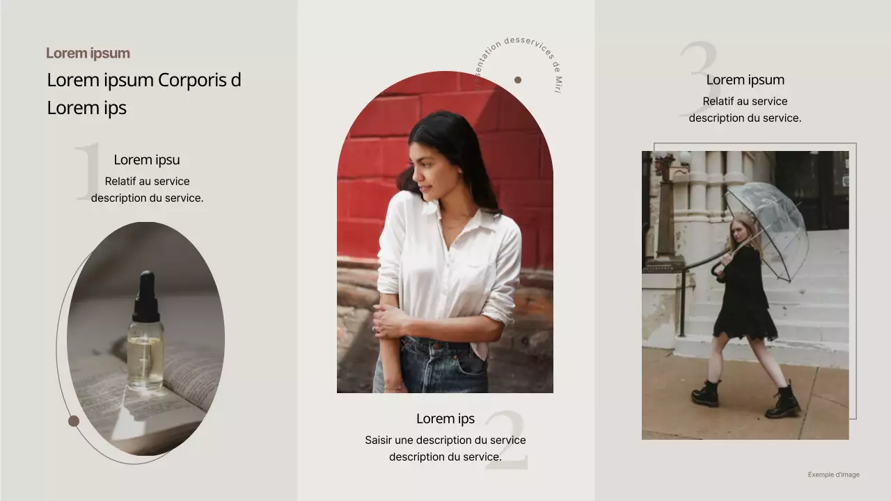 Prospectus moderne des services aux entreprises en beige et marron