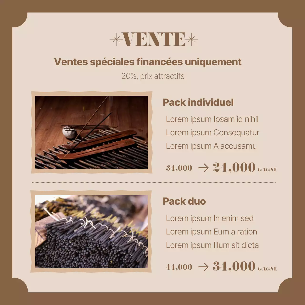 Annonce simple de financement incitatif sur fond brun