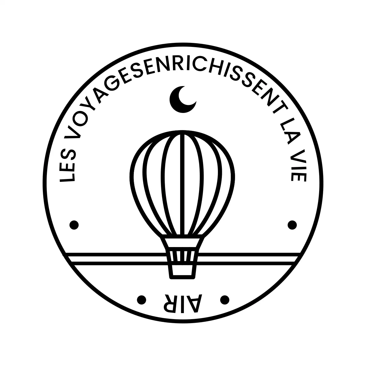 Tampon pour montgolfière avec lune
