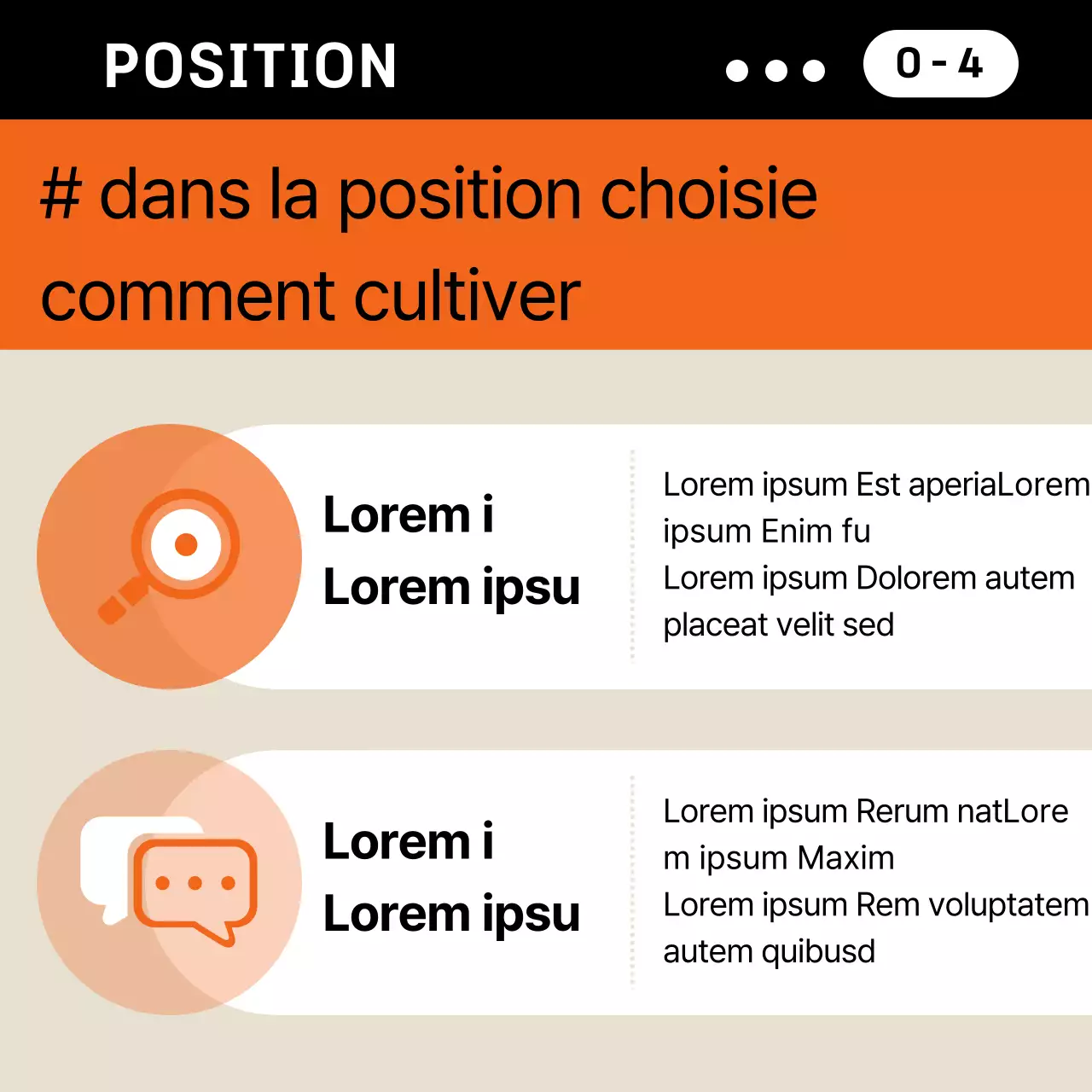 Plan d'affaires simple en orange et beige