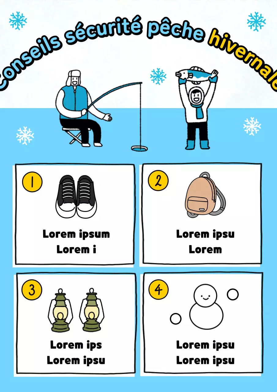 Informations simples sur la pêche en bleu clair