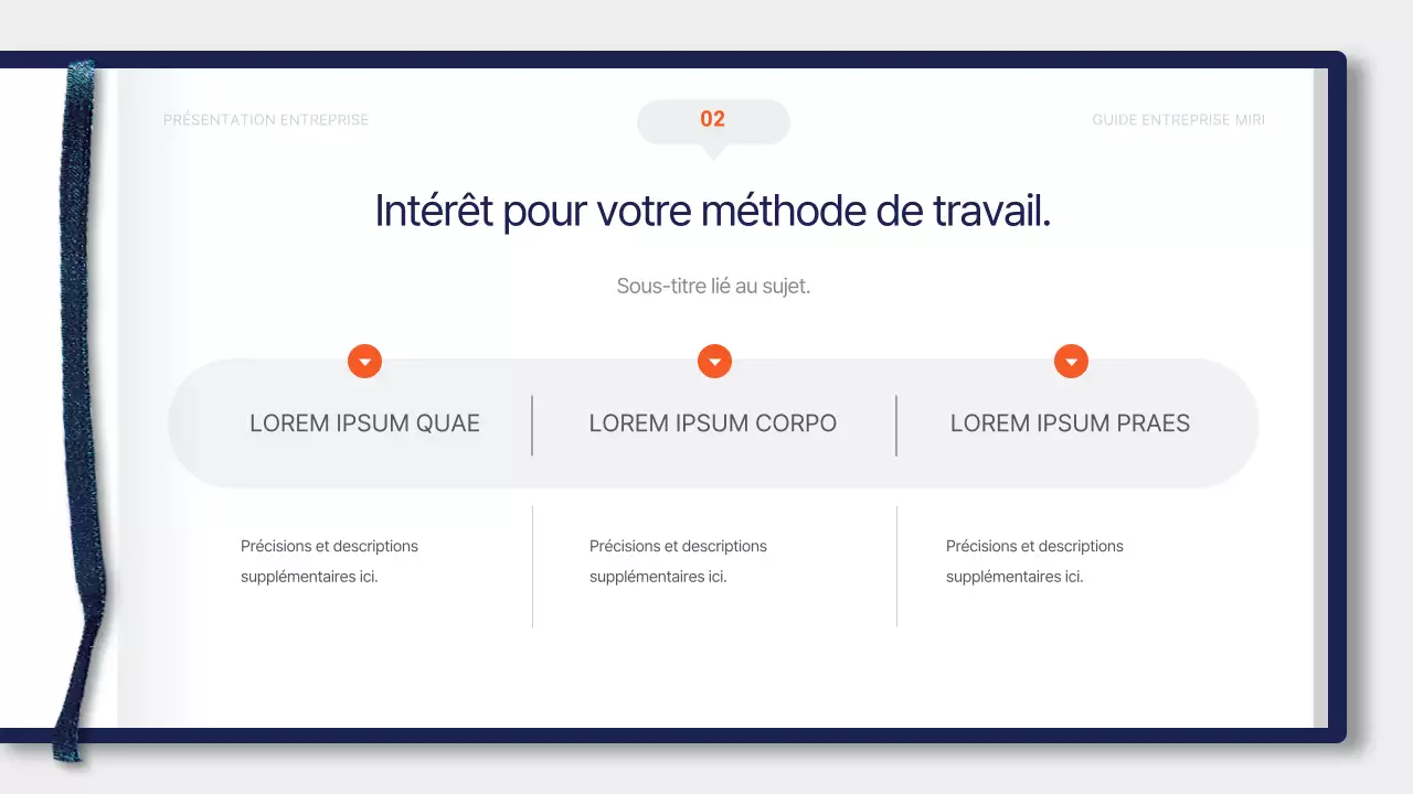 Matériel de formation simple, bleu et orange, pour le livret d'accueil des nouveaux embauchés