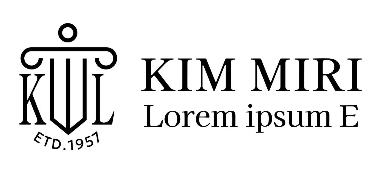 Un cabinet d'avocats avec un logo illustré et une touche de classe