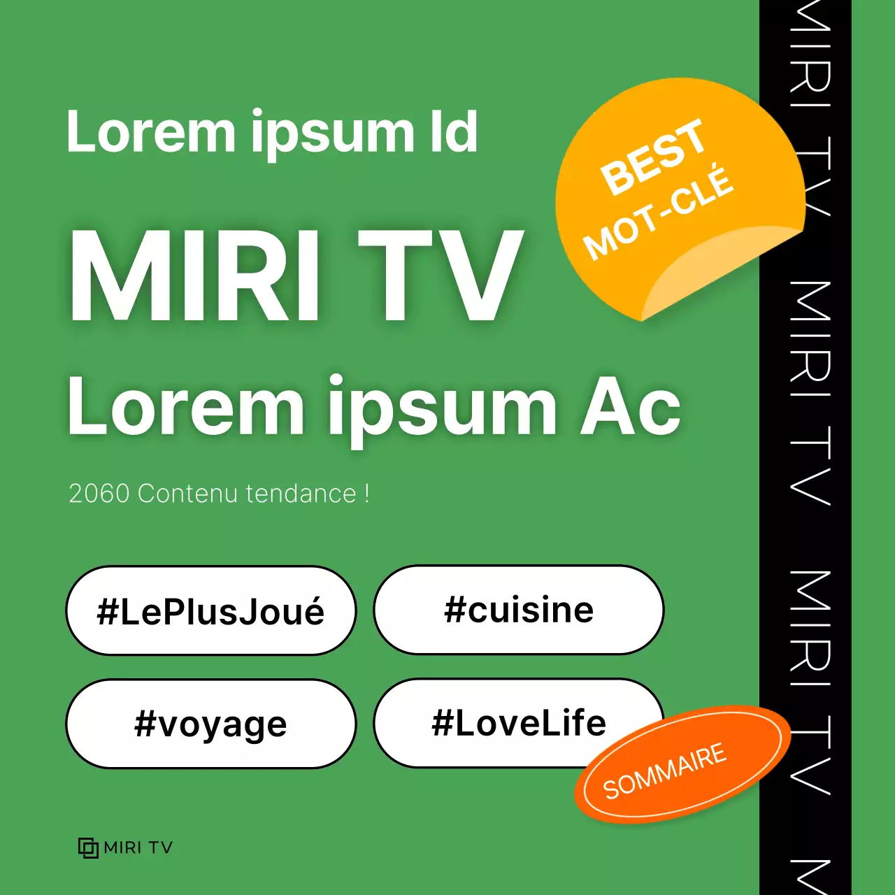 Annonce de clôture au contenu vert et kitsch