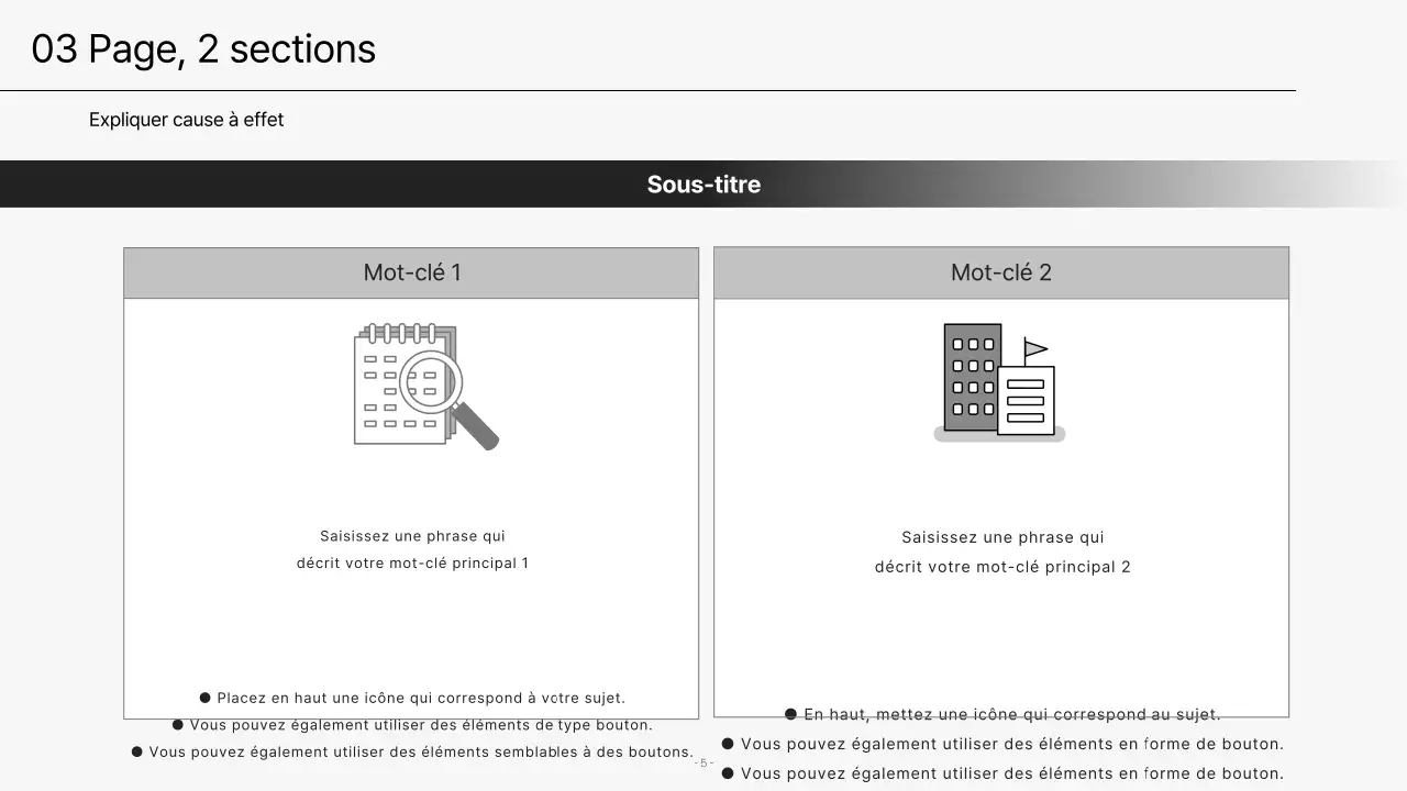 Présentations d'entreprise modernes en noir et blanc