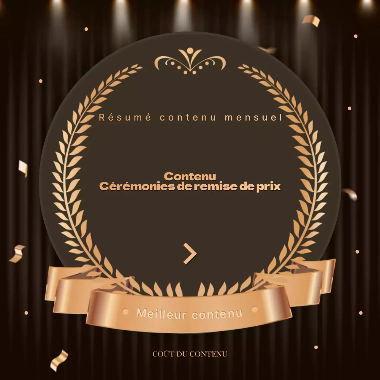 Contenu luxueux en orange et marron pour un billet de synthèse de fin d'année