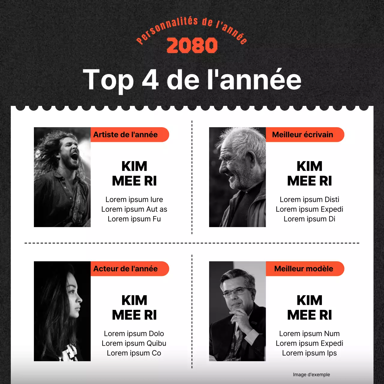 Un simple billet de fin d'année en orange et noir