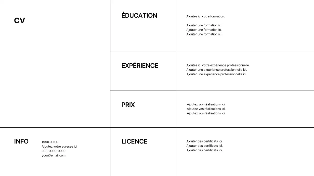 Un portfolio simple en noir et blanc