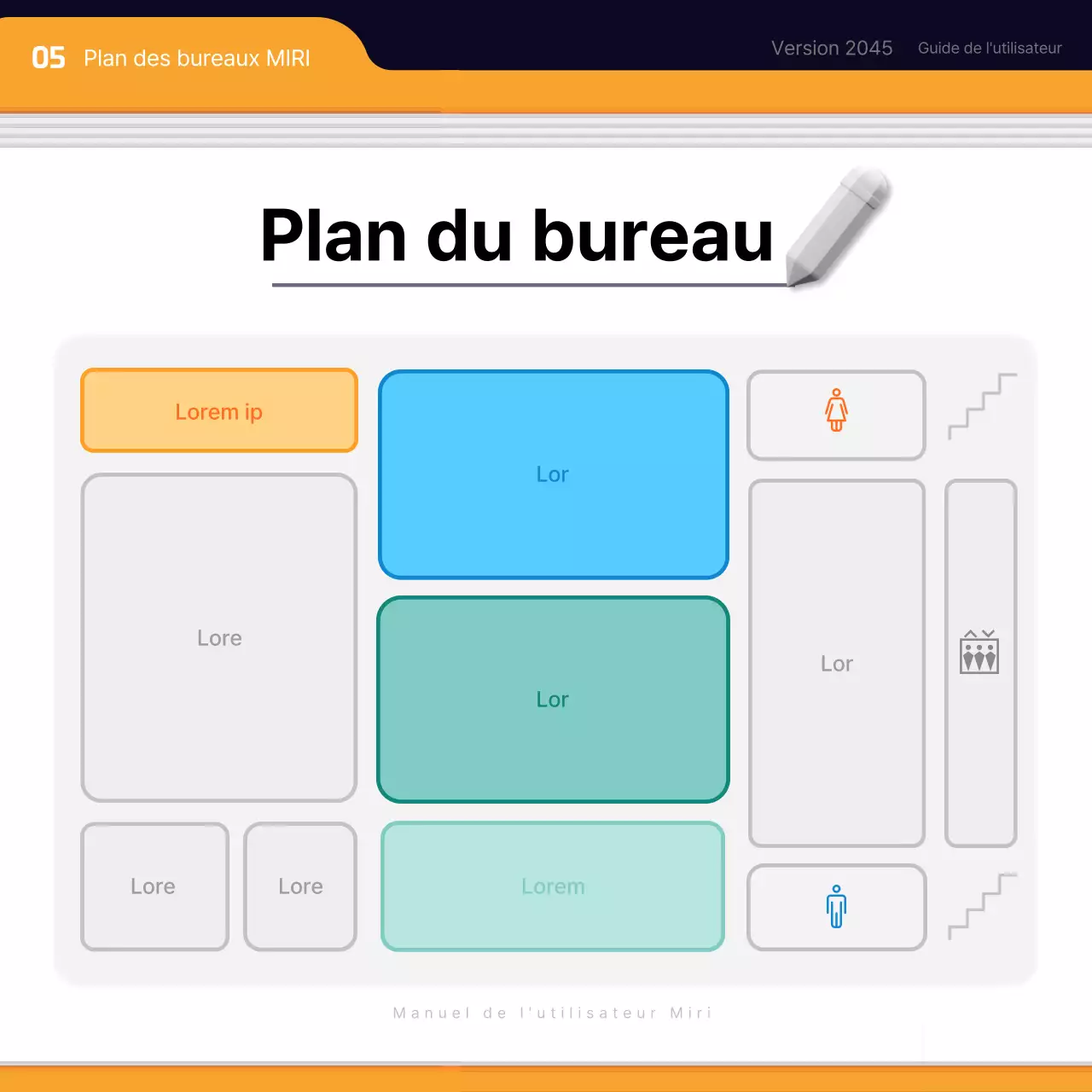 Matériel de formation simple, noir et orange, pour l'intégration des nouveaux employés
