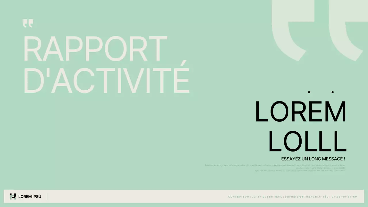 Un simple rapport d'activité publique en chartreuse et beige