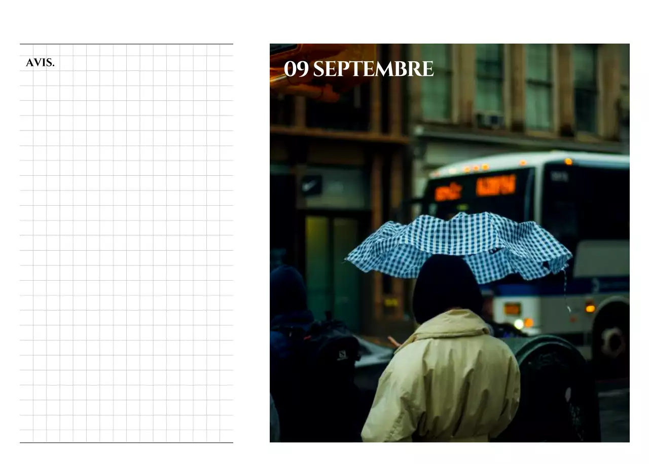 Un calendrier de style simple avec un concept de photographie de voyage émotionnel