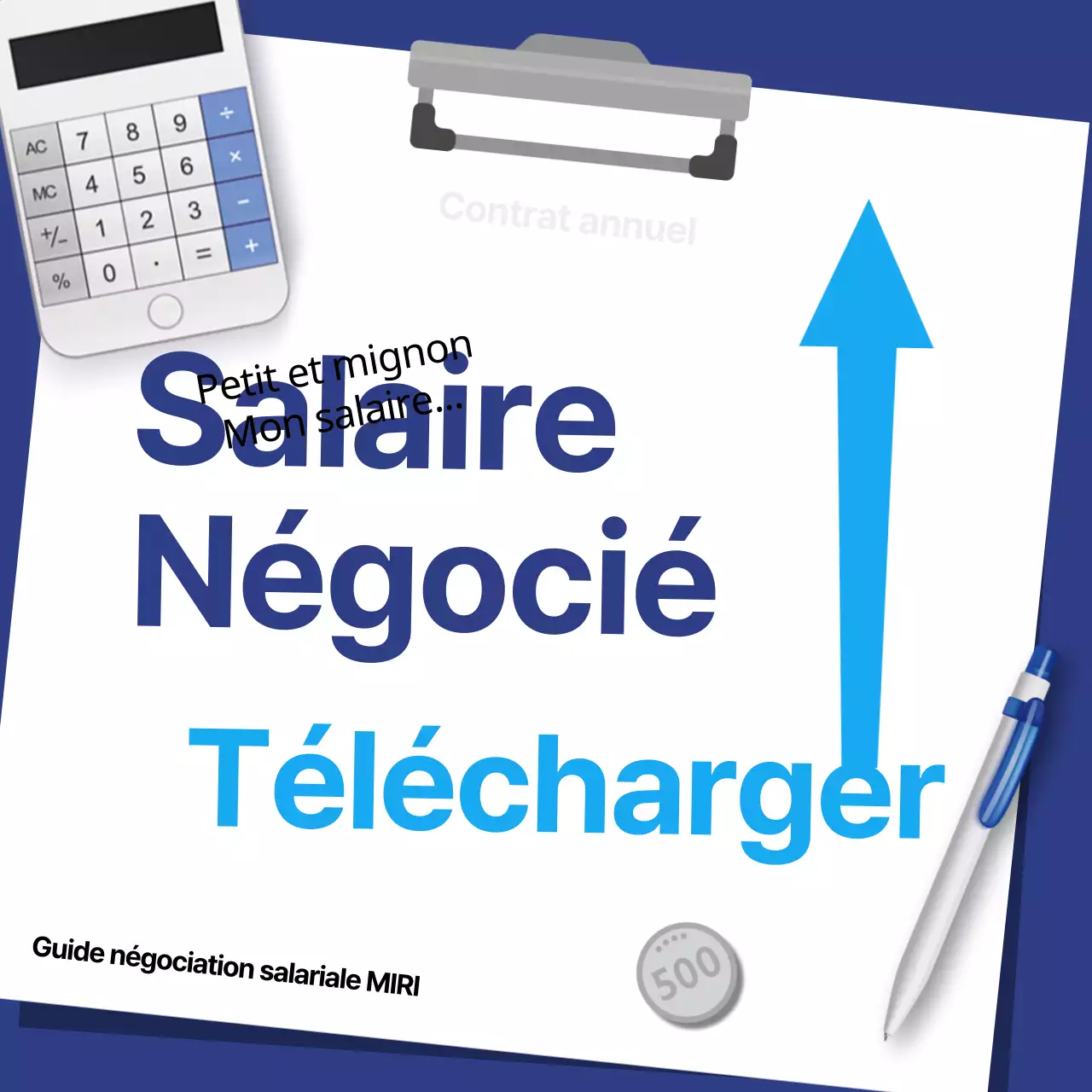 Un guide moderne de la négociation salariale en bleu et bleu clair